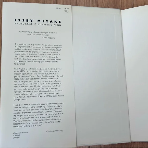 NWT ISSEY MIYAKE Book, First Edition, PHOTOGRAPHS By Irving Penn Hardcover, MINT